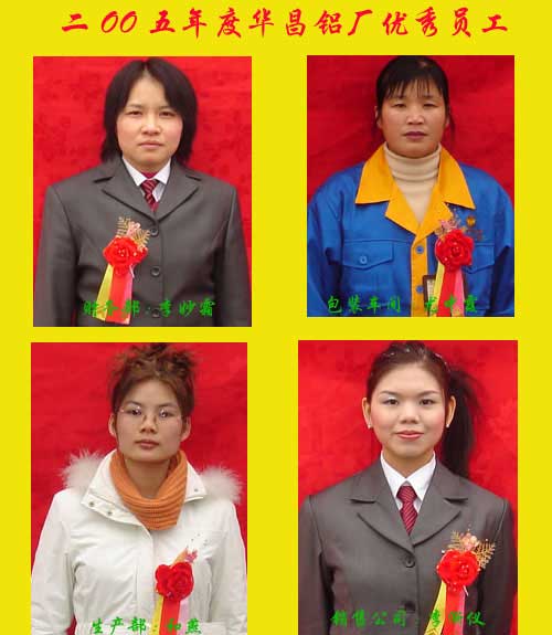 2005年度，華昌鋁廠優(yōu)秀員工及優(yōu)秀通迅員