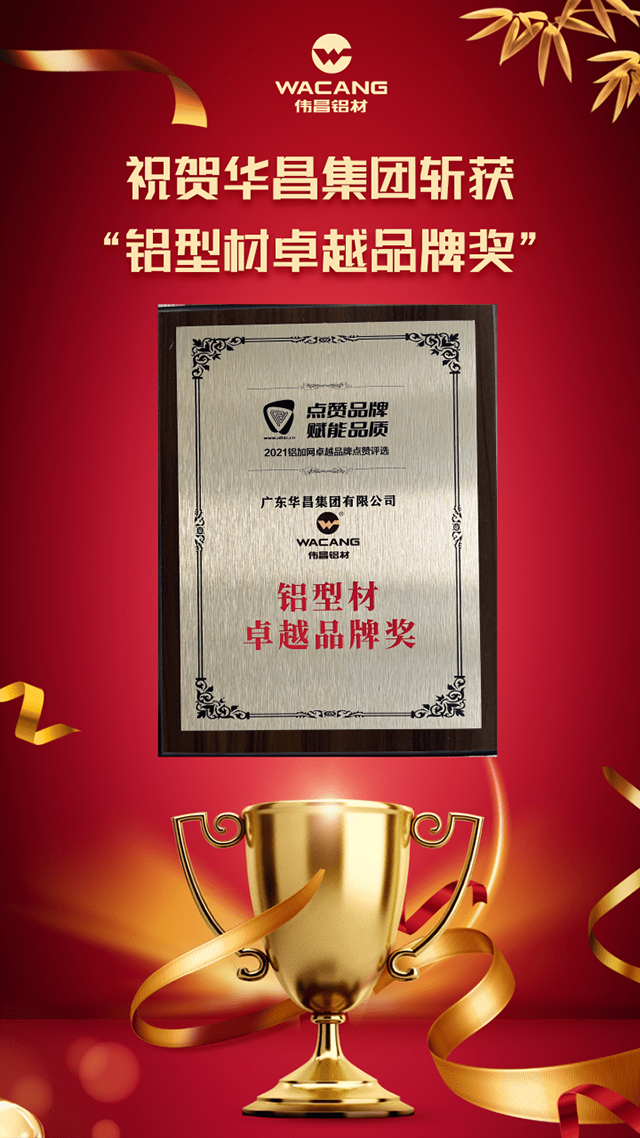祝賀華昌集團(tuán)斬獲
“鋁型材卓越品牌獎(jiǎng)”